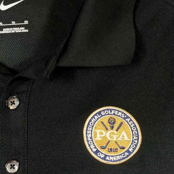 Nike Golf PGA Jim Beam Polo Shirt Mens XL Black Dri-FIT Promo Staff Shirt - Picture 4 of 9